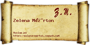 Zelena Márton névjegykártya