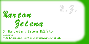 marton zelena business card